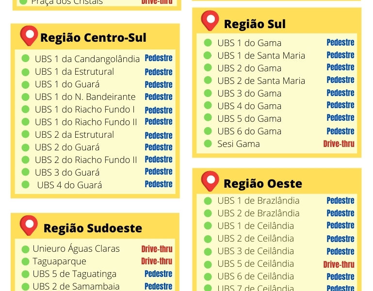 Vacinação contra a covid-19 será em 51 pontos neste domingo